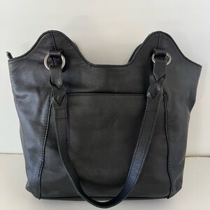 The Sak Black Leather Bag with Tan Interior